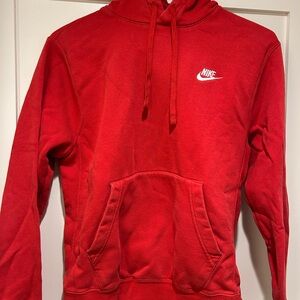 Nike Men's Red Hoodie Sweatshirt
